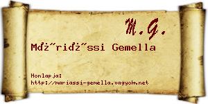 Máriássi Gemella névjegykártya